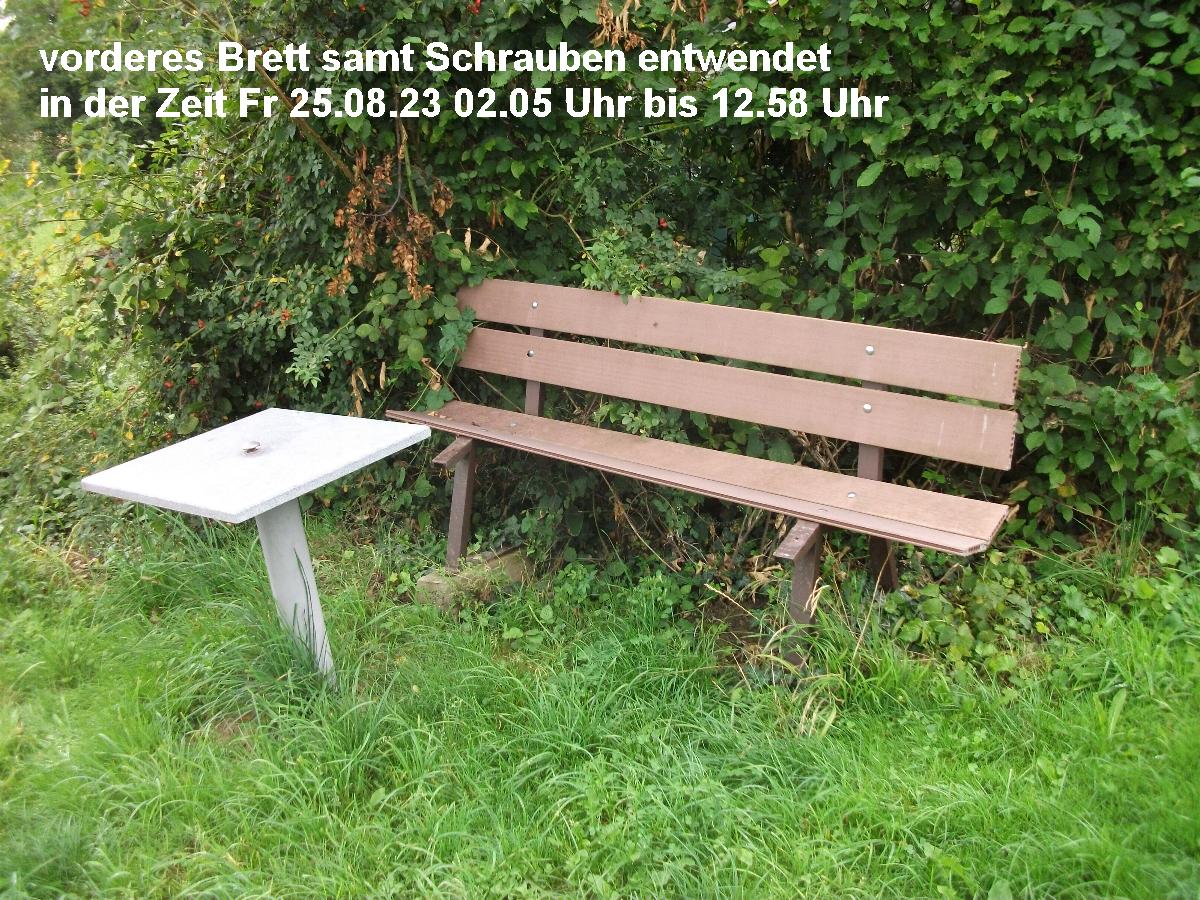 zertörtes Ausruhbänkle